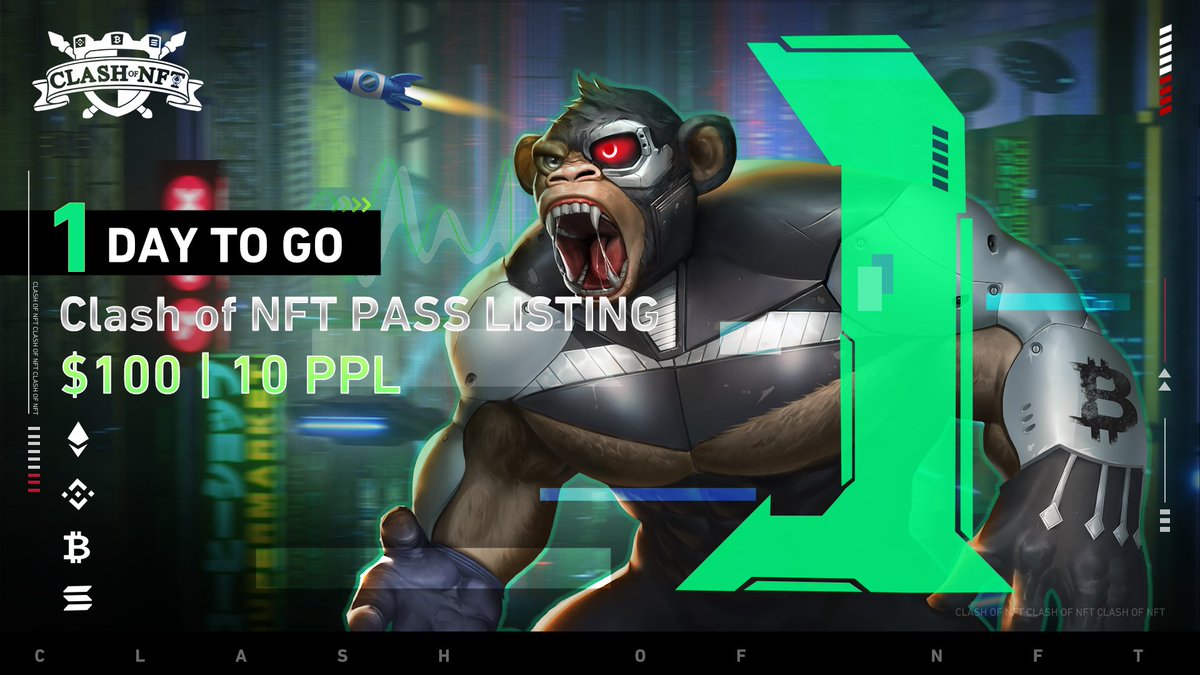 Clashofnft's tweet photo. 🔥1⃣️ day to go before #ClashOfNFT Pass launch on @Bybit_Official🔥!

🎁$100 #Giveaway

To enter
▪️❤️+🔂
▪️Tag 3 frenz
▪️Leave your wallet address in comment below with #ClashOfNFT 

#NFTCommunity #Airdrop https://t.co/gnb40GJxqp