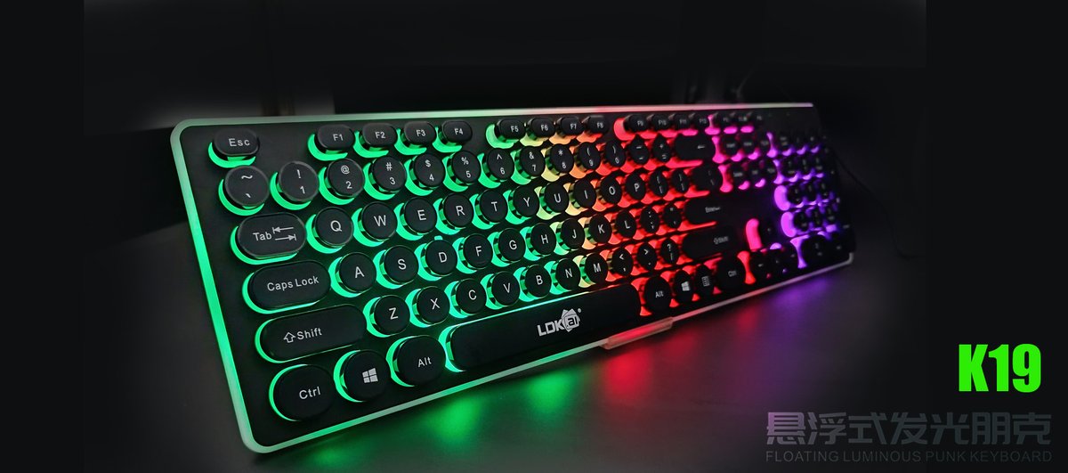 Figetech's tweet image. 🥰🥰🥰Fashionable styling cool luminous punk key cap suspension type new product K19