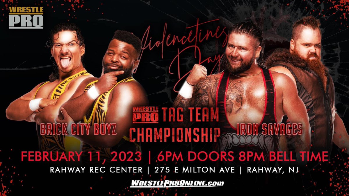WrestlePro's tweet image. 🎟️FRONT ROW SOLD OUT🎟️

Get your tickets now for our return to Rahway on 2/11 for Violencetine’s Day!! 💔💔💔 

➡️➡️ WrestlePro.EventBrite.com