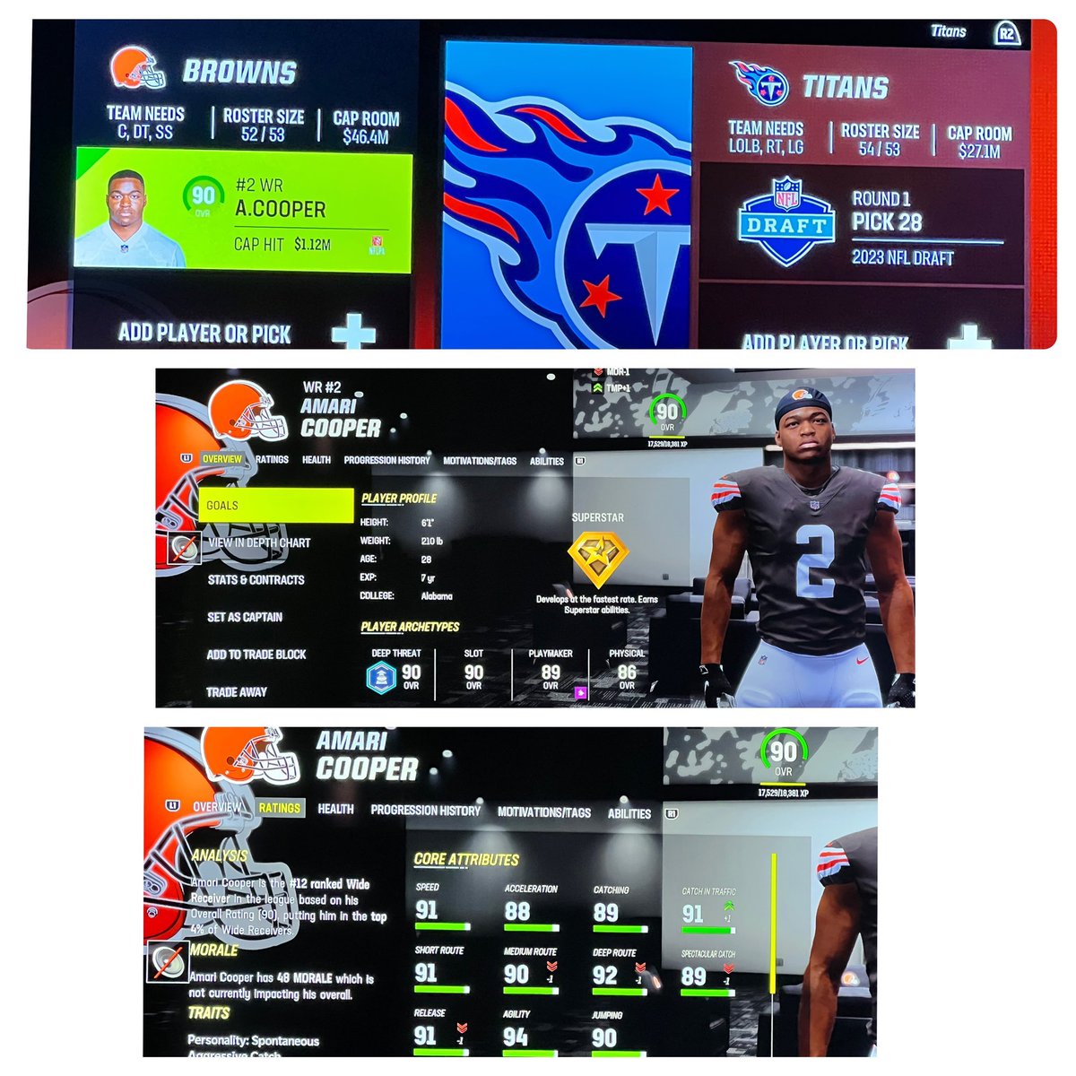 Botds_Trading's tweet photo. Following a big win, TEN makes a trade for a great route runner. They pay a hefty price of a 1st round pick but their GM is a veteran and knows what he’s doing. CLE meanwhile finds cap relief and gets a pick to try to find some speed that they covet, in the offseason. 

Grade: B- https://t.co/iu6YKxtWnA