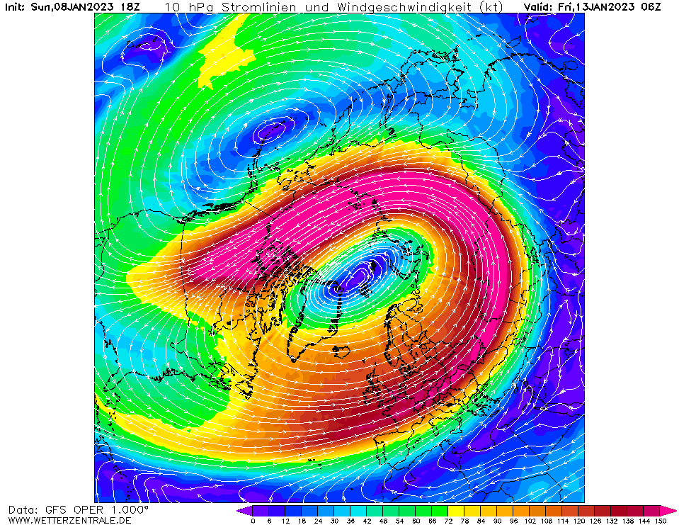 sturmwetter1703's tweet photo. GFS 18z
In einigen #Wetter-Portalen ist die Rede, das der #Polarwirbel sich abschwächen- und den Winter mit #Frost und #Schnee nach #Europa bringen soll.
Ein Blick auf den #Zonalwind in der #Stratosphäre in 10 hpa, man sieht der Wind (Lila) kommt stark aus West = Mild/Stürmisch! https://t.co/wRCnkYQiRv