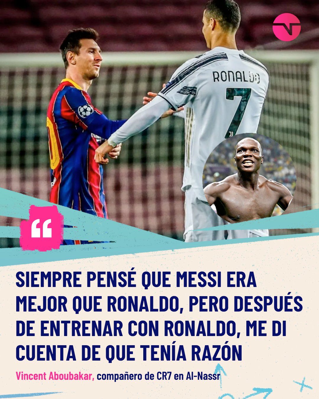 TNT Sports Argentina on Twitter: "Lo que va a estar tranquilo es el  vestuario del Al-Nassr 😮 La frase del camerunés Vincent Aboubakar,  compañero de Cristiano Ronaldo en Arabia, sobre la comparación