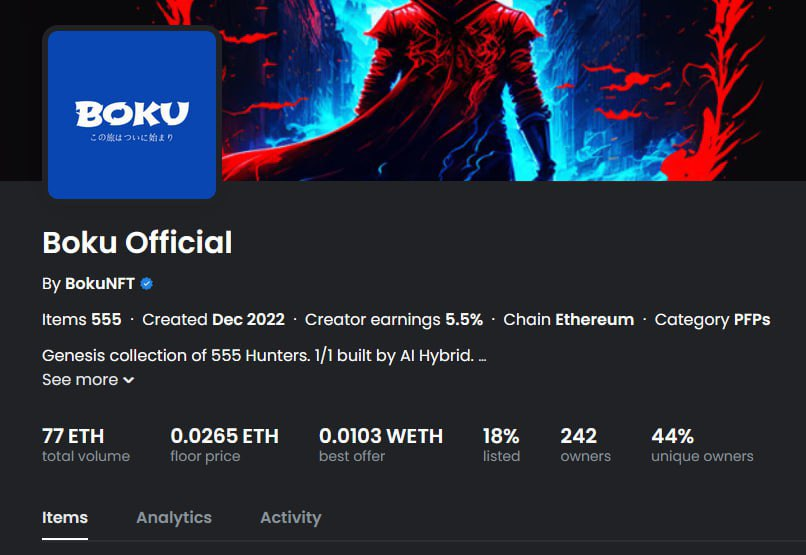 Yosh, we're now verified 💙 <a href="/opensea/">OpenSea</a> 
opensea.io/collection/bok…

Giving away: BOKU #6 (TIER B = x3 FREEMINTS) 

To enter:
-Tag 2 friends and RT 💙

The New Era is coming.