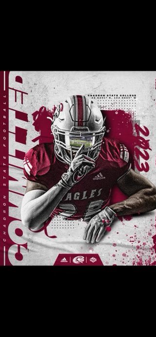 I’m excited and blessed to continue my academic and athletic career at Chadron State College! I want to thank family, friends, and coaches who have encouraged and supported me. I’m excited to be an Eagle!! Thank you <a href="/CoachSasse/">Clint Sasse</a> <a href="/CoachJayLong/">Jay Long</a> <a href="/WesCoomes/">Wes Coomes</a> <a href="/CSCFootball/">Chadron State Football</a>