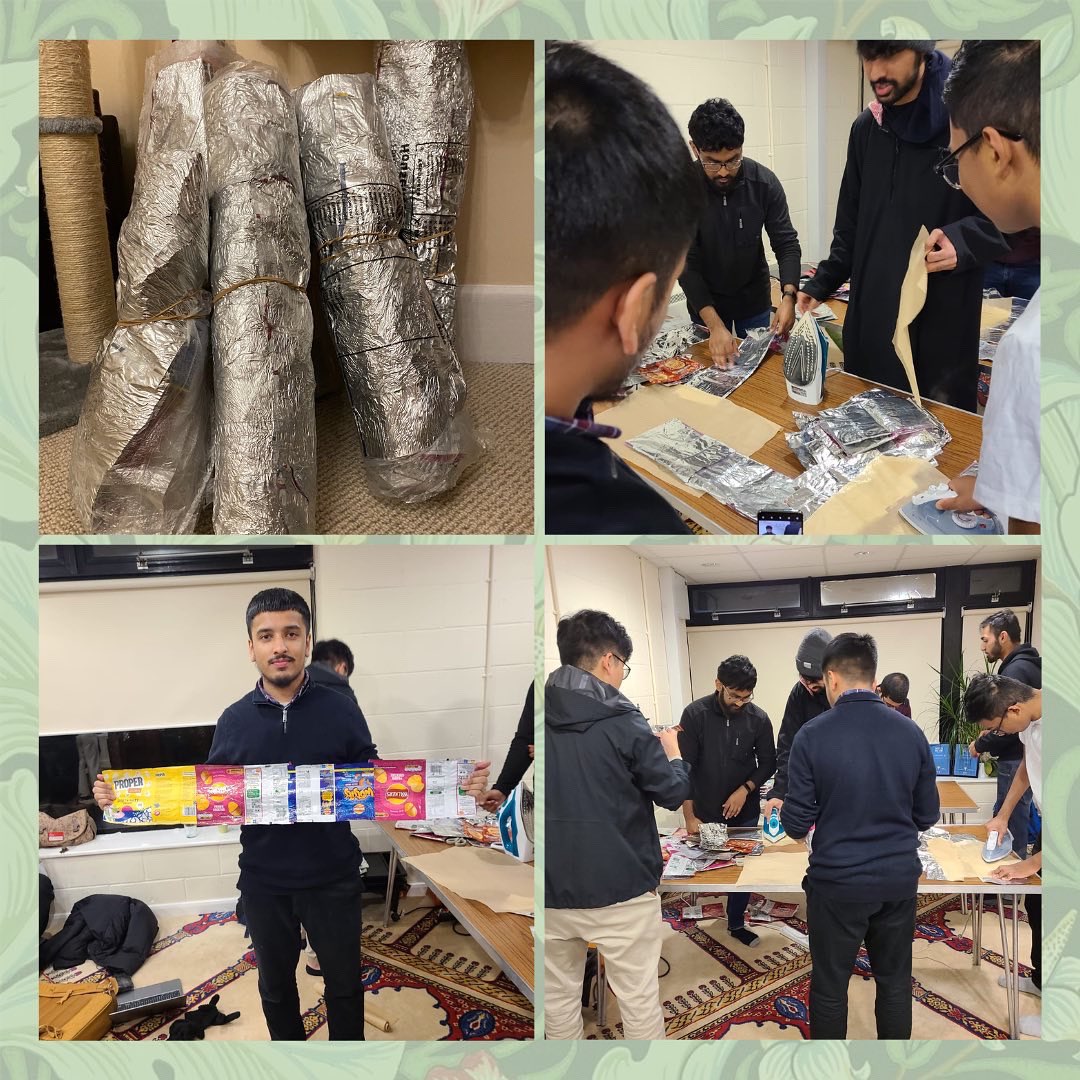 cambridge_isoc's tweet photo. CUlsoc members took part in this UK wide initiative where insulating blankets were made from single-use plastic crisp packets.
There will be many more outreach projects coming up this term insha'Allah, so keep your eyes peeled for news on how you can help! https://t.co/m5OPCPS5cn
