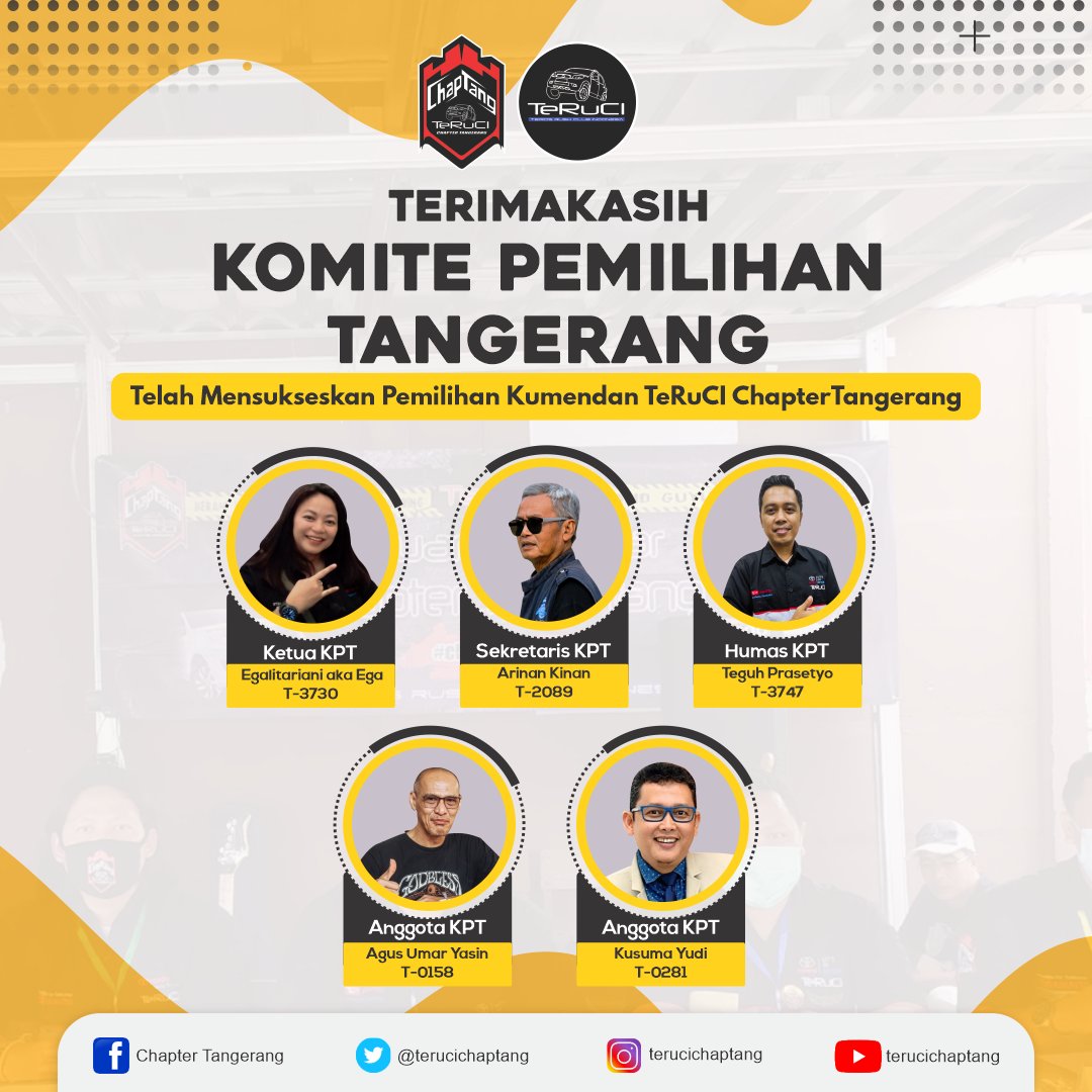 Terimakasih Kepada KPT (Komite Pemilihan Tangerang) yang telah mensukseskan pemilihan Kumendan TeRuCI Chapter Tangerang periode 2023-2025