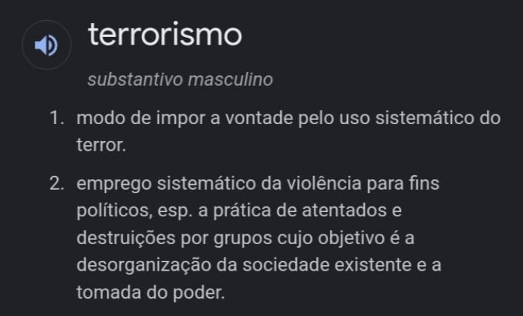 “ isso nao eh terrorismo “