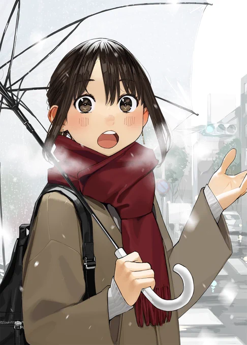 「あ、ねえ、雪。雪になってるよ。雪。」 