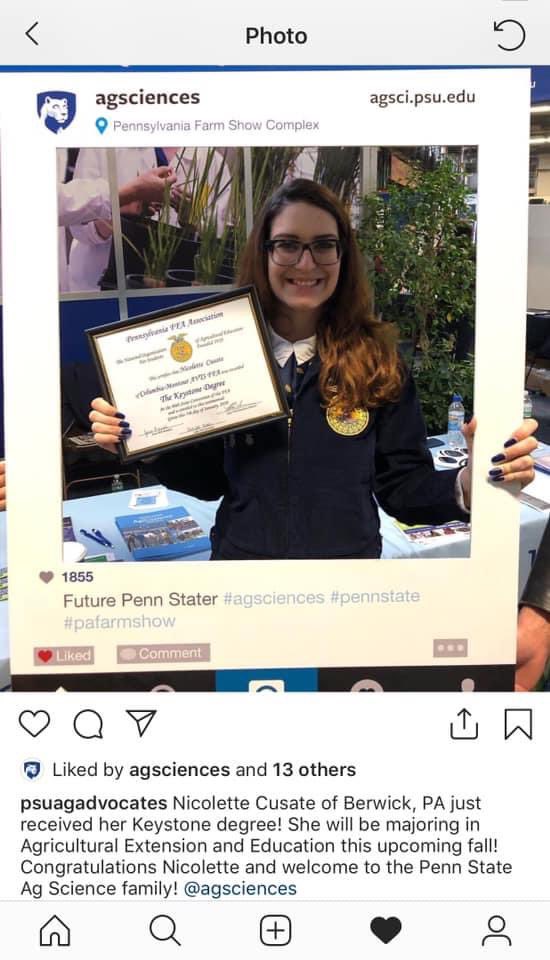 That’s a wrap on the #PSUAgEd23 Pre-Internship Seminar! Timing is really something. This picture is from 4 years ago today at the PA Farm Show after I got my Keystone Degree. Tomorrow I will begin student teaching and attend as Ms. Cusate for the first time!