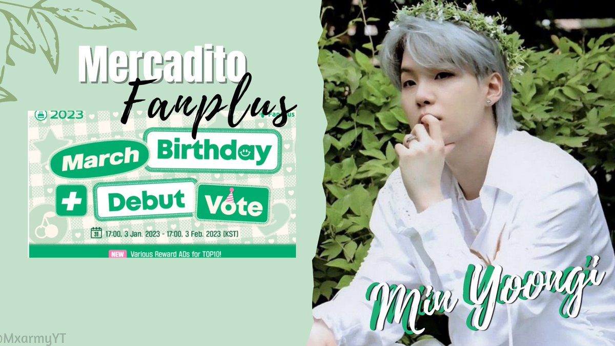 YTarmyMx's tweet photo. 🗓️|  #MercaditoFP  | 08.01.2023
⇢ #NopalitosTeam🌵; #ElotitosTeam🌽; #TomatitosTeam🍅

Mercadito pasen a dejar sus votos semanales para #Yoongi.

•Comenta tu evidencia incluyendo:
🗳 700 VTs para Yoongi 
📝 #BTS #방탄소년단 
🖍️Marca de agua

@BTS_twt https://t.co/QWRRA406tk