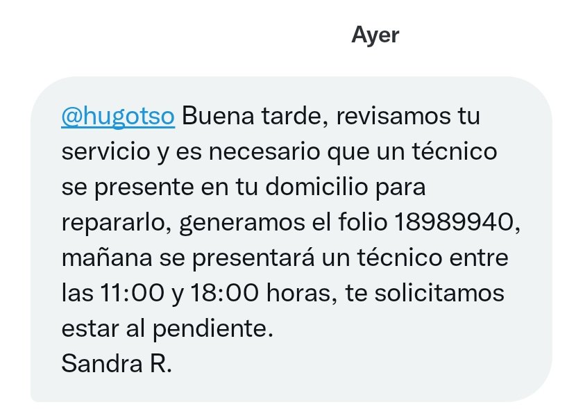 hugotso's tweet photo. @TELMEXSoluciona tengo desde el 14 de diciembre sin servicio, 3 diferentes números de reporte, ayer me mandaron este mensaje y sigo en espera, son casi las 18 hrs y nada https://t.co/WgmB8PLvcC