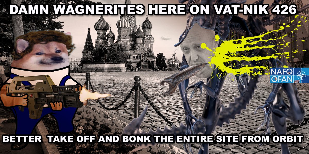 The_Untold's tweet photo. The Colonists on Vat-Nik 426 have been completely run over by the hostile wagnermorph aliens. Our last hope is Fellen Riplenska, former Lt. 1stClass of the Cargo Carrier Nafostromo. She'll find the Prigoqueen and bonk it into space! #Failiens #NAFOmemes https://t.co/tSdWQgzSnu