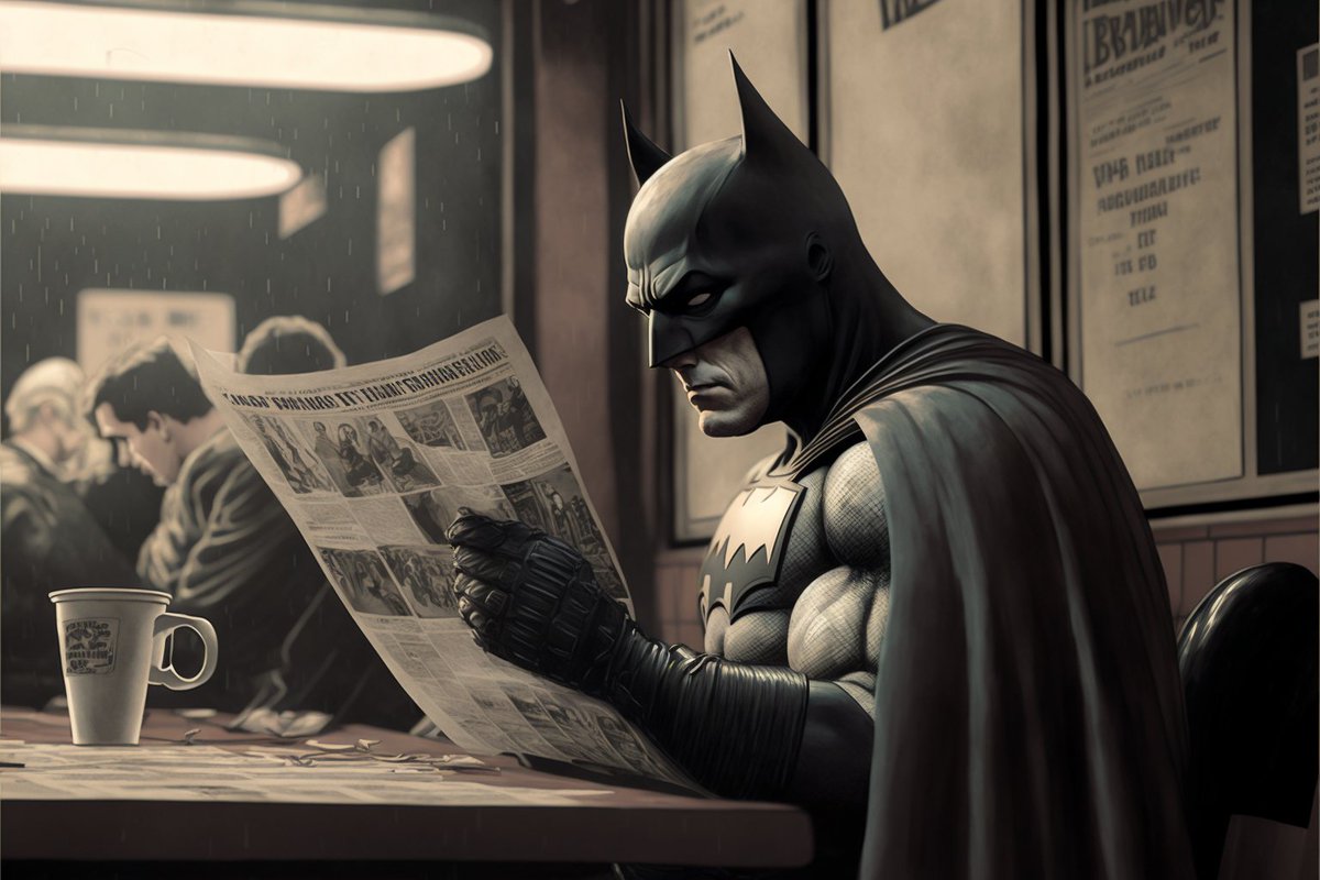 LinusEkenstam's tweet photo. 🦇 You never saw Batman like this before

🪄 I'm working on a thread about getting a cinematic look in Midjourney, got completely sidetracked.

🤡 Turned into a Batman parody

🧵 A thread https://t.co/BaT46NSpEc