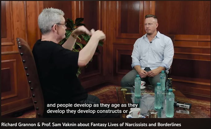 Richard Grannon & Prof. Sam Vaknin about Fantasy Lives of Narcissists and Borderlines

Nelstill
24.6K subscribers

Join

Subscribed

3.7K


Share

Download

191,496 views  28 Aug 2022  GRAND HOTEL CONTINENTAL
Richard Grannon & Prof. Sam Vaknin about Fantasy Lives of Narcissists and Borderlines
Thanks for the collaboration:
Richard Grannon's YouTube channel: https://www.youtube.com/c/RICHARDGRAN...
Prof. Sam Vaknin  YouTube channel: https://www.youtube.com/user/samvakni...

A production by: Nelstill Video Production
https://www.nelstill.com

SOCIAL MEDIA
►Facebook:  https://www.facebook.com/NelstillVide...
►Instagram:  https://www.instagram.com/nelugheorghe/
►Tweeter:  https://twitter.com/Nelstill
►Tiktok: https://vm.tiktok.com/ZMeq2oK3Q/