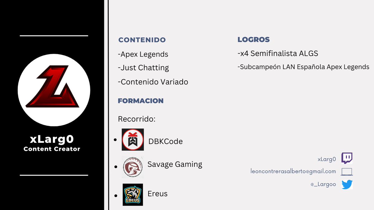Actualmente estoy F/A como CC y estoy buscando un club al que representar. Se agradecen RT 🫶