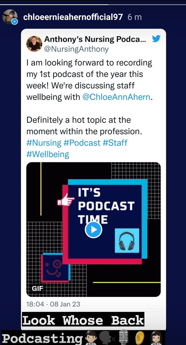 ChloeAnnAhern's tweet photo. #LookWhoseBack #Podcasting π¨π»ββοΈπ£πππ©π»ββοΈ. #Talking #All #Things #Nursing and #Staff #Wellbeing π. @NursingAnthony I cannot wait to #KickOff 2023 with a #Brilliant #Podcast π£ππ. https://t.co/FOPImXsDu8