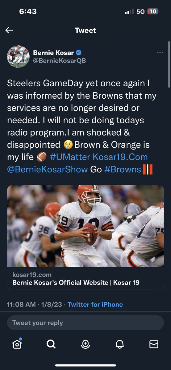 CVMorgan913's tweet photo. @AB84 Cleveland legit just dissed B. Kosar, Now that is COLD ! I know you have to have a comment for this - Bruh not ok! https://t.co/gFqEe2MpdE