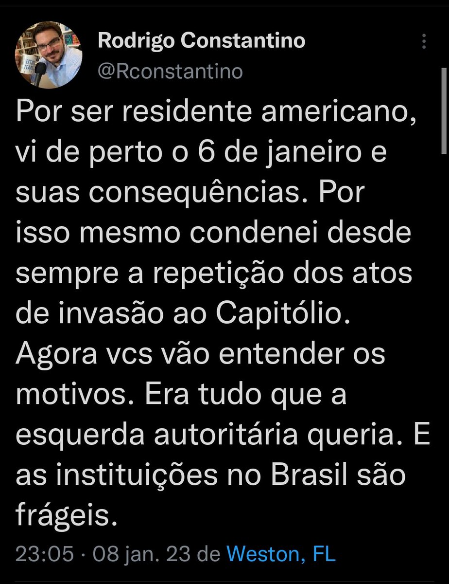 allandospanos's tweet photo. Paulo Figueiredo, Constantino, Te Atualizei e os demais guerrilheiros EAD, já estão tirando o corpo fora. 

Quando começou a invasão ao Congresso Nacional supremo é o povo. 

Agora são infiltrados e não sabem de nada. https://t.co/xew8buZGHv