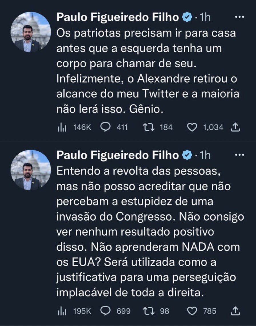 allandospanos's tweet photo. Paulo Figueiredo, Constantino, Te Atualizei e os demais guerrilheiros EAD, já estão tirando o corpo fora. 

Quando começou a invasão ao Congresso Nacional supremo é o povo. 

Agora são infiltrados e não sabem de nada. https://t.co/xew8buZGHv