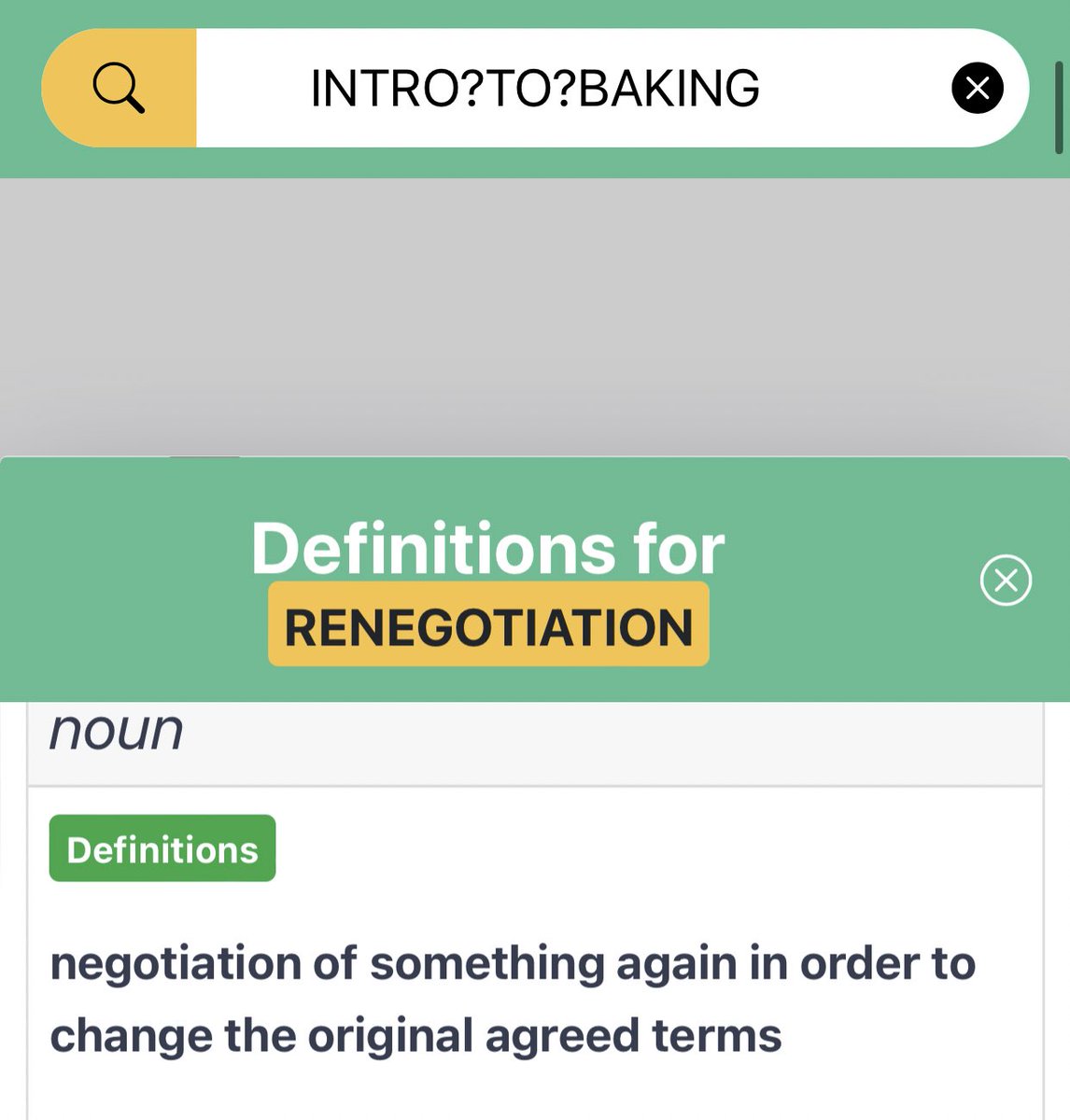 radiotrees's tweet photo. not an exact anagram for intro to baking but it sounds very dema-ish https://t.co/HWYKHXdvQW