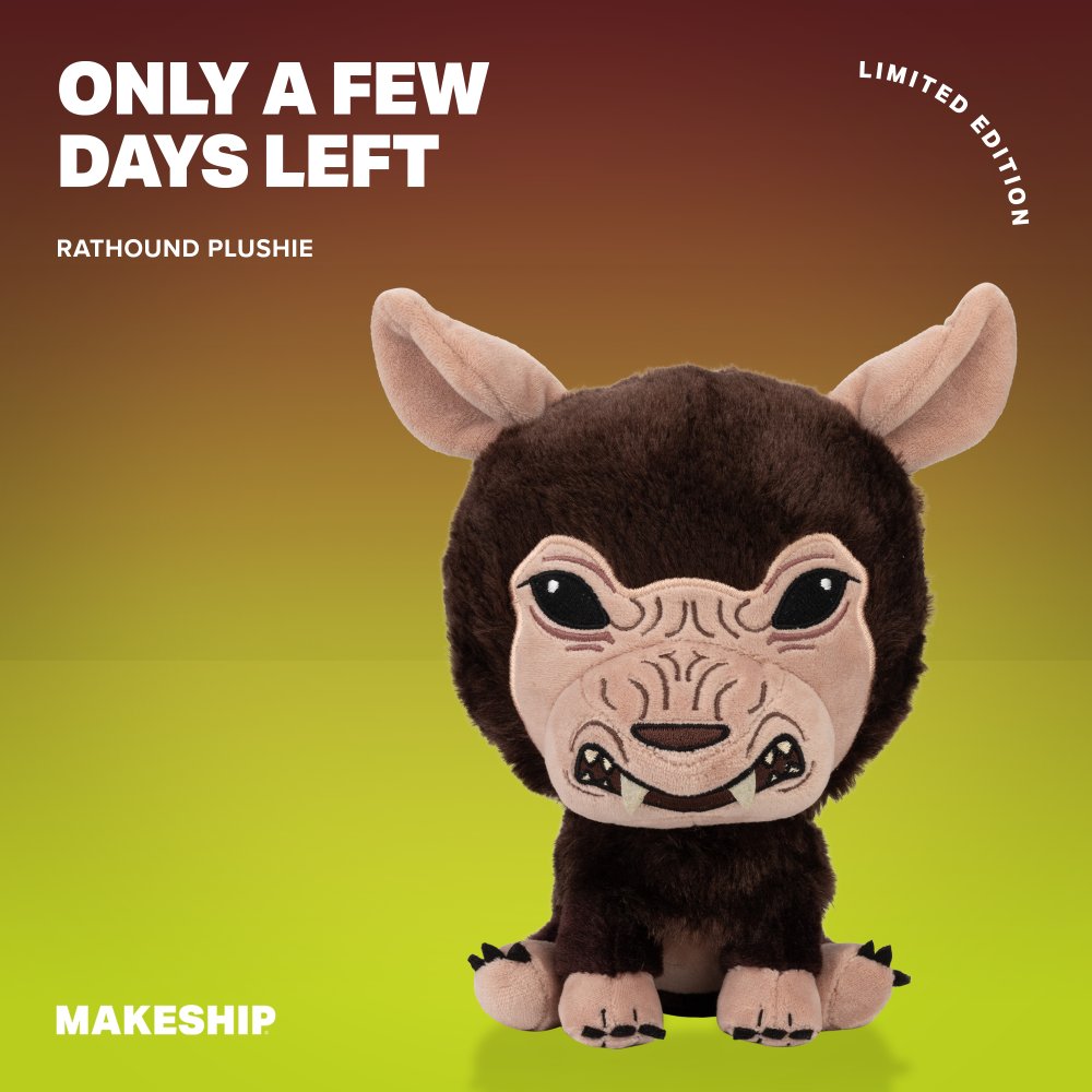 Only 8 days left to order your plushie Rathound companion: makeship.com/products/ratho…