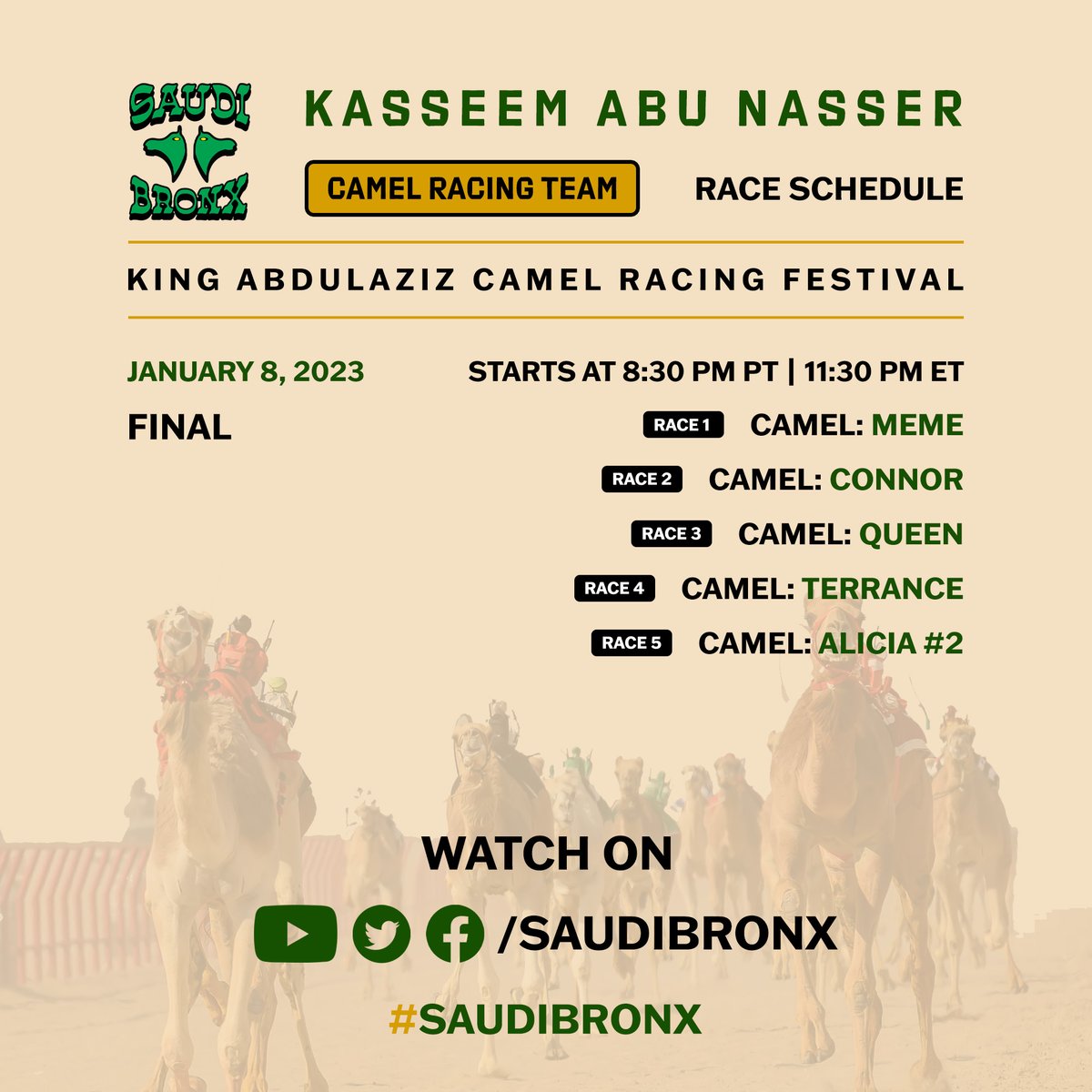 SaudiBronx's tweet photo. A few big races coming up!! Tap in tonight to watch! #SaudiBronx
Watch here on @SaudiBronx https://t.co/E6aLqynFRh