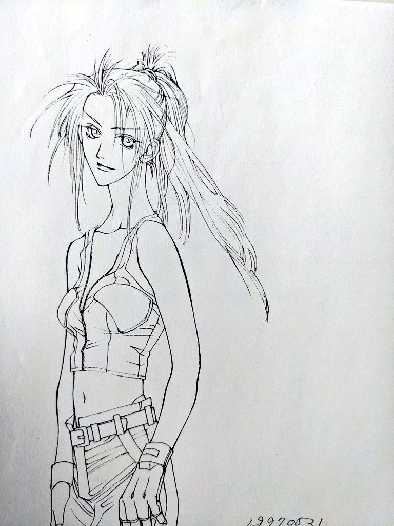 特に何かというわけではない女の人達 #過去絵を投げて絵を描いた気になろうキャンペーン  1998年1997年 前にも書いたが女の人の体がよく分かっていなくてなんとなしで描いている 特に胸の位置〜くびれ〜腰から太腿のラインがどこからどうなるのか(自分にくびれがない所以🤣) もちっと上なんだな多分