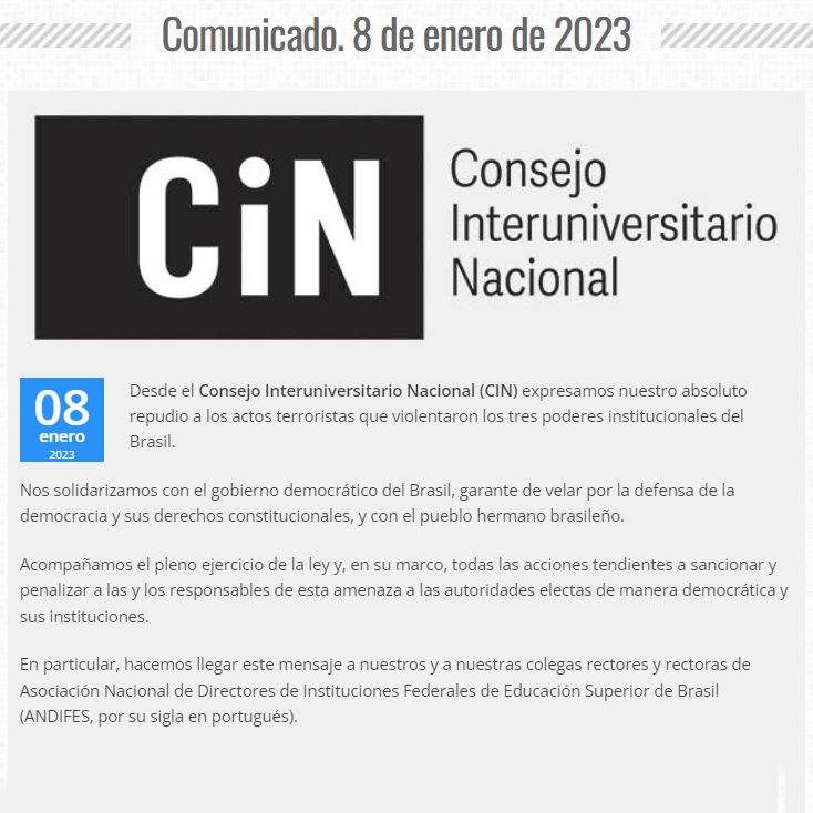 CINoficial's tweet photo. Desde el @CINoficial expresamos nuestro absoluto repudio a los actos terroristas que violentaron los tres poderes institucionales del Brasil.
👇
https://t.co/WVRecylSPQ https://t.co/FVa8FKDJaD
