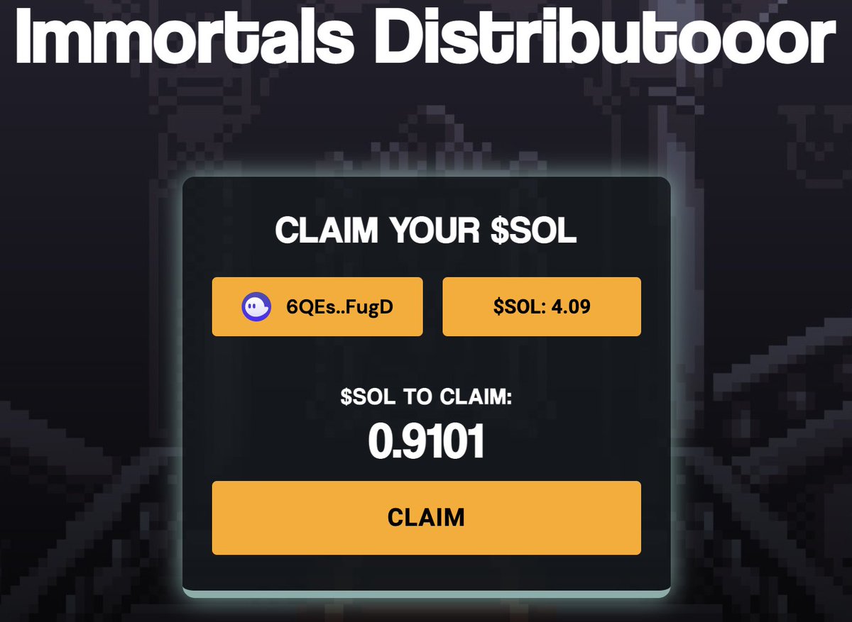 Space__Jake's tweet image. Week one of @immortalsSOL Rev sharing. I'll take free money all day long! LFG! Great job leading this @deathsdo0r. #immortalsSOL