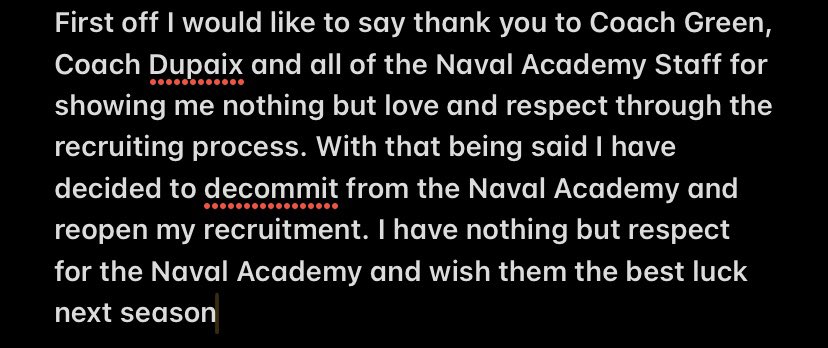 Respect my decision. my recruitment is fully open to any coaches!!!!