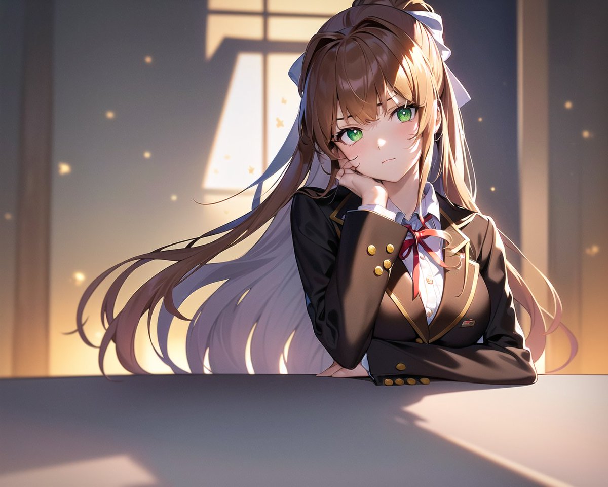 HashigoRh's tweet photo. Just Monika ver8
#DDLC
#Monika 
#AIイラスト https://t.co/nPEwDerYJR