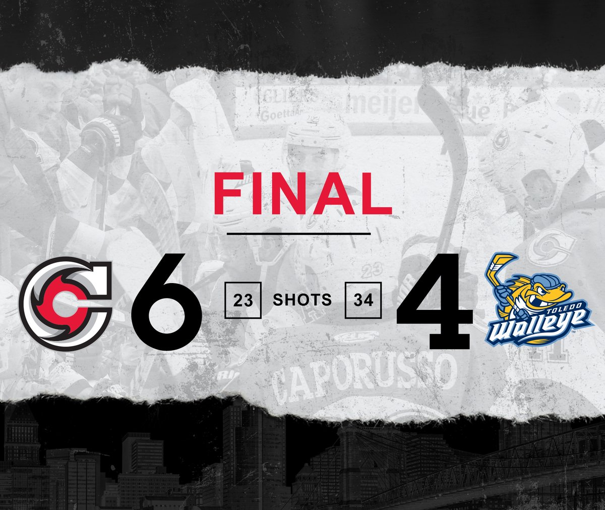 CincyCyclones's tweet photo. Toledo tried but did not succeed. 

Heading back to Cincy with a W https://t.co/f29TOAbwMH