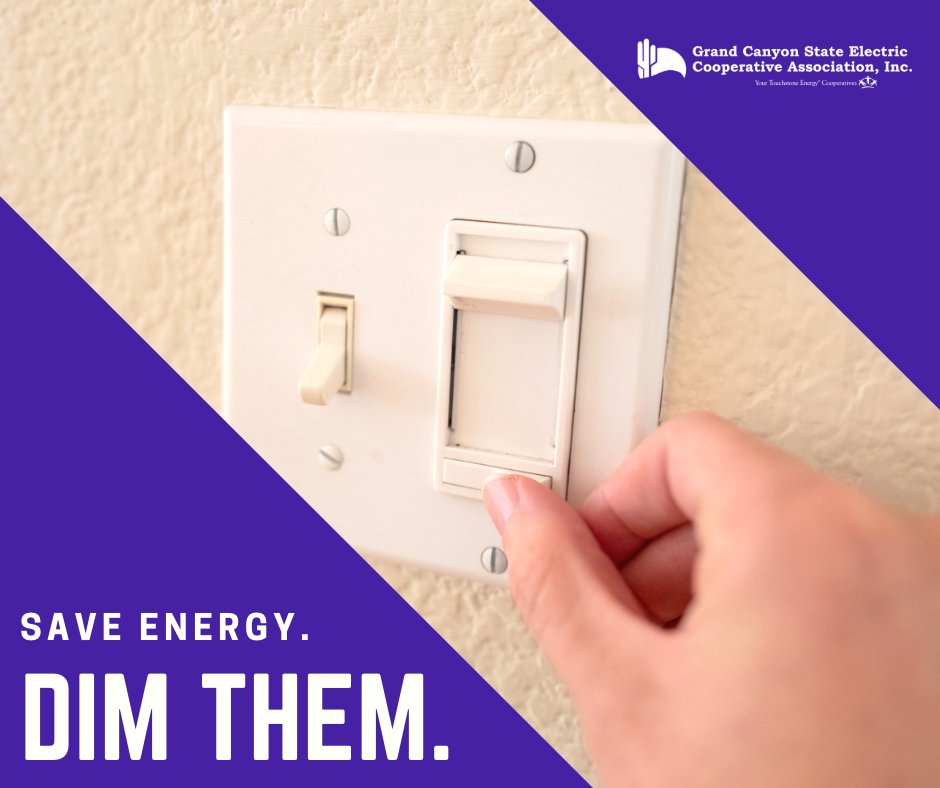 #HomeEfficiencyTip: Use dimmer switches. Dimmer switches reduce the flow of electricity, saving you energy and money.