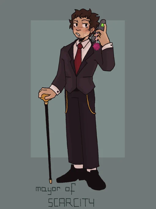 have been watching scar's old minecraft series and it turns out he's very drawn to the position of a mayor[#goodtimeswithscarfanart] 