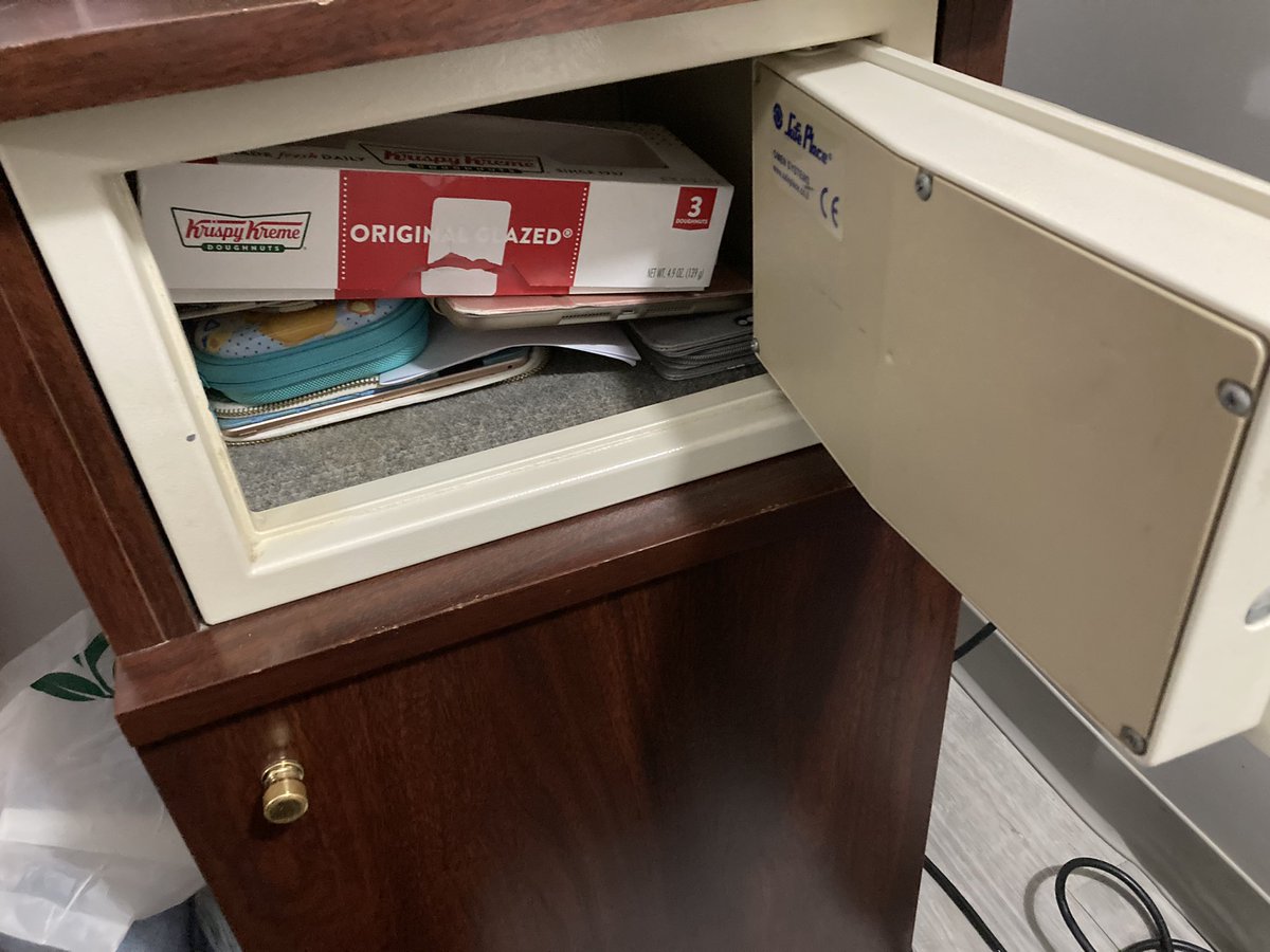 Eilis has me putting my donuts in the hotel safe so the roaches (ogatha) won’t come for us