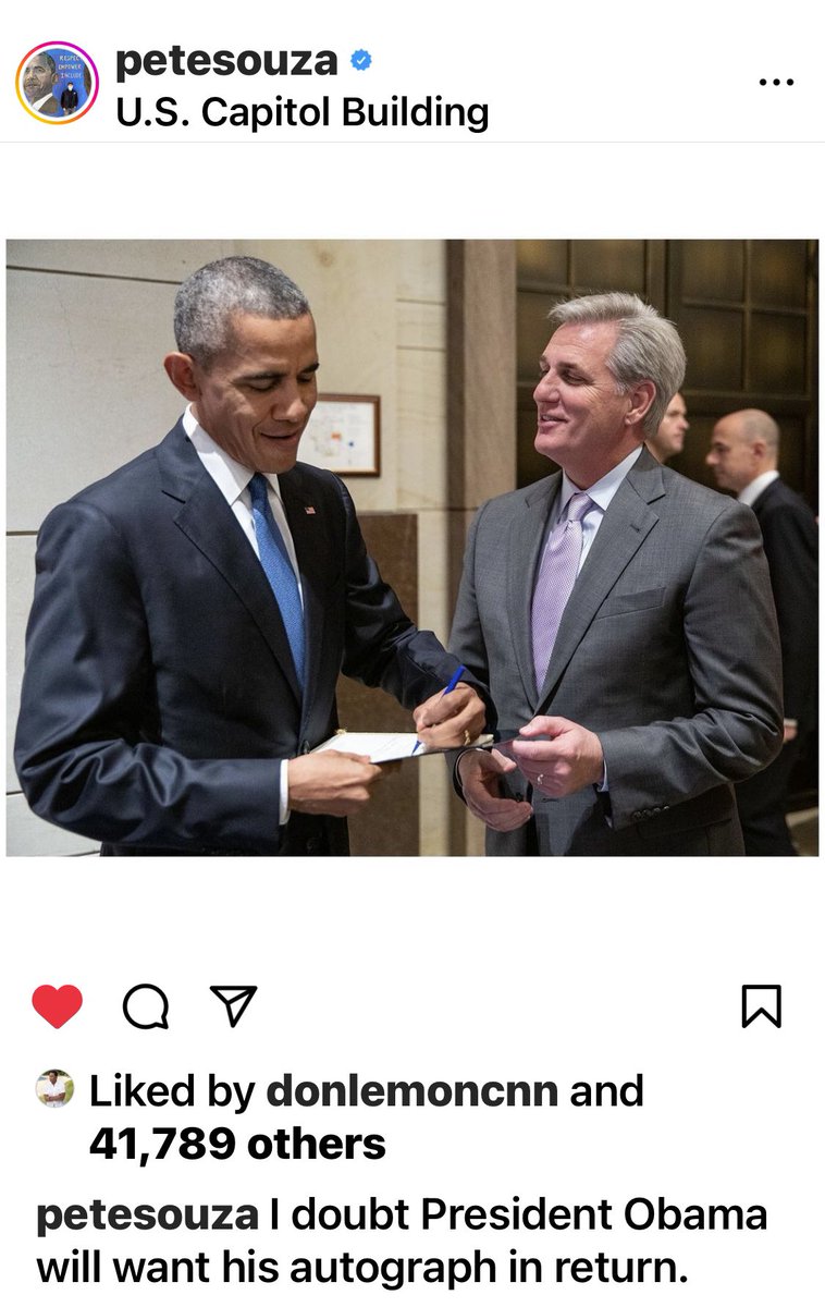 I bet Kevin McCarthy would hate it if this picture started  circulating around. Seen here asking for Barack Obama’s autograph taken by @PeteSouza