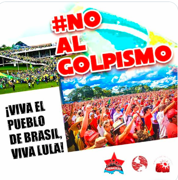 Expreso mi total repudio al intento de golpe fascista contra <a href="/LulaDasilva/">LuladaSilva</a>. No al golpismo.