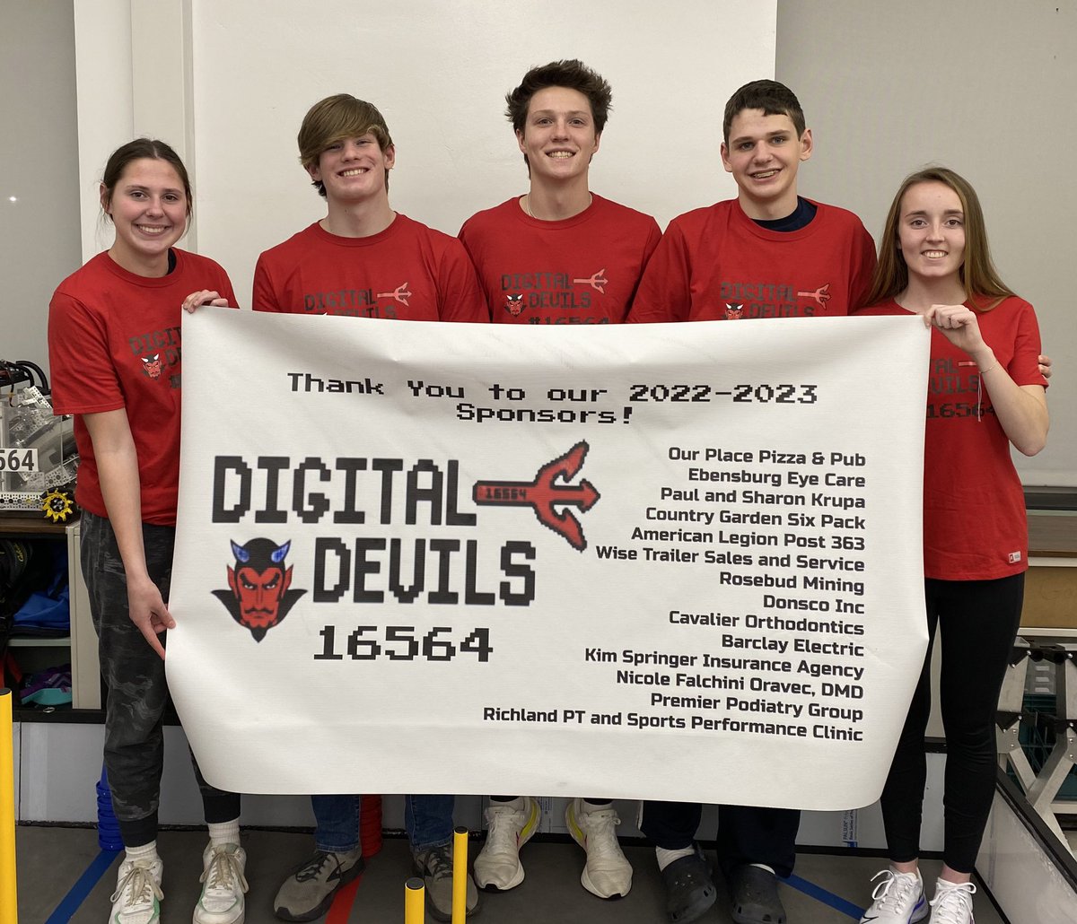 CenCamFTC's tweet image. Thanks to our @FIRSTweets @FTCTeams community and to these sponsors! We are preparing for our first tournament of the season! Let’s #GetEnergized and #PowerPlay 🙌⚡️ @CCHSRedDevils