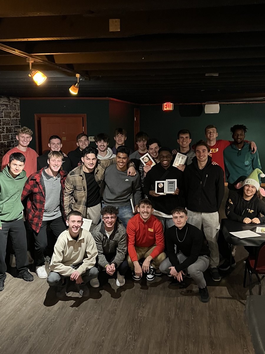 SCmensoccer's tweet photo. We closed the 2022 season tonight with our banquet. Seniors: your legacy stretches far beyond the soccer field. 
1. Find your passion.
2. Develop your passion.
3. Give back to your passion.
Go. Be. Great. 
Thanks for walking this part of your life with us here at Simpson. https://t.co/FSOzTAN3u5