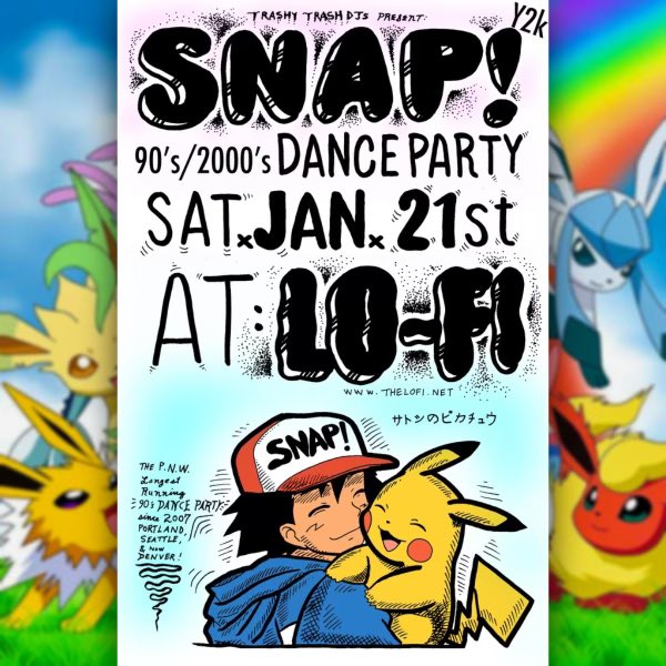 Jan 21 #SNAP90s vs 2000s Dance Party <a href="/lofiseattle/">Lo-Fi Performance Gallery</a> 9pm $10 #TrashyTrashDJs <a href="/ac_lewis/">AC Lewis</a> <a href="/introcut/">introcut</a> <a href="/djmadmaxwallace/">MadMax Wallace</a> Event link here facebook.com/events/s/jan-2…
