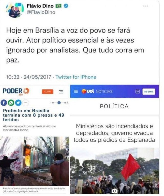 KimKataguiri's tweet photo. Em 2017 Flávio Dino aplaudiu atos de depredação da esquerda dos ministérios, hoje ele repudia as ações dos Bolsonaristas e pede intervenção, essa hipocrisia da esquerda deve ser escancarada.

Os 2 atos são igualmente reprováveis e devem ser punidos no rigor da lei. https://t.co/sMwtwjL5HJ