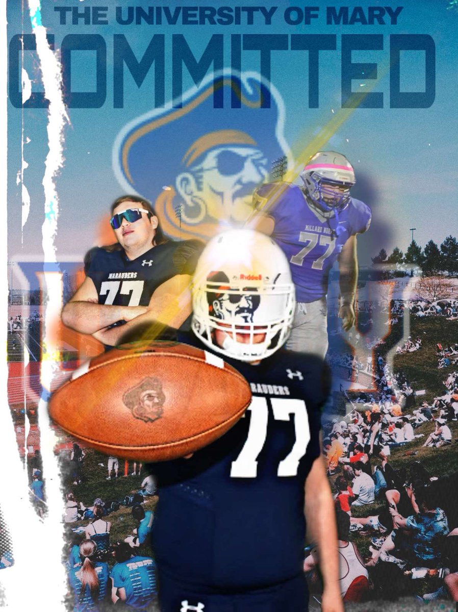 I am excited to announce that I will be committing to the University of Mary to further my academic and athletic career! I am so grateful for all the coach’s, teammates and my mother who have helped me achieve my dream of playing college football! <a href="/MillardNorthFB/">Millard North⚡FB</a> <a href="/UMaryFootball/">UMary Football</a>