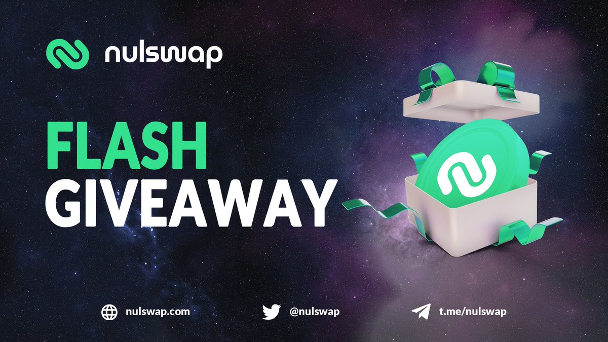 🎁 FLASH GIVEAWAY 🎁

Prizes:
  🏆 13600 $NSWAP (~100$) 

Must:
1️⃣ Follow <a href="/nulswap/">Nulswap</a>
2️⃣ Like &amp; RT
3️⃣ Tag 3 friends &amp; comment your thoughts on #Nulswap 
4️⃣ Join telegram: t.me/Nulswap

48H ⏰ | #Nulswap to the moon

#DeFi #NULS #BSC #ETH #Crypto