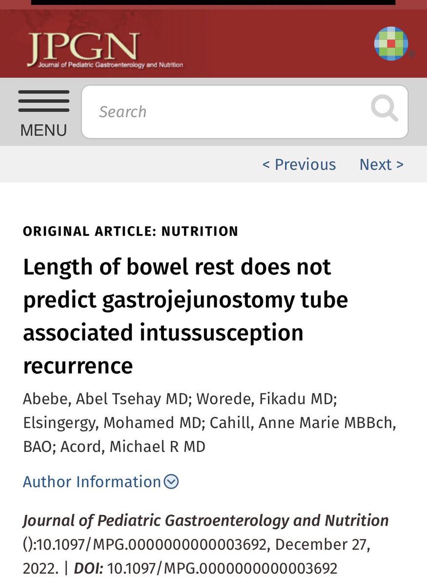 I'm excited to share our work that was recently published in JPGN @CHOPRadiology @mracord @AnneMarieCahil5 @abebe_md @Mohamedsingergy @SocPedRad