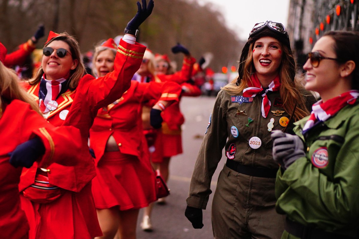 Performers in London's New Year's Day Parade 2023. Returning for the first time since Covid, the parade was first held in 1987 and currently attracts over 10,000 participants with half a million spectators lining the streets. Photo credit: Victoria Jones/PA Wire

#LNYDP2023