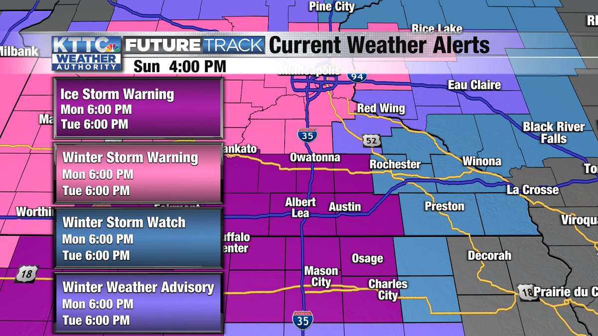KTTC TV on Twitter "Ice Storm Warning is out for counties in the
