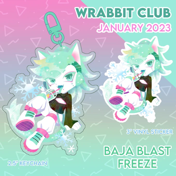[WRABBIT  JANUARY 2023] - BB FreezeDuring this chilly weather, BB makes sure to cover up...mostly...Make sure to join this month if you want a keychain or sticker! (link below) 
