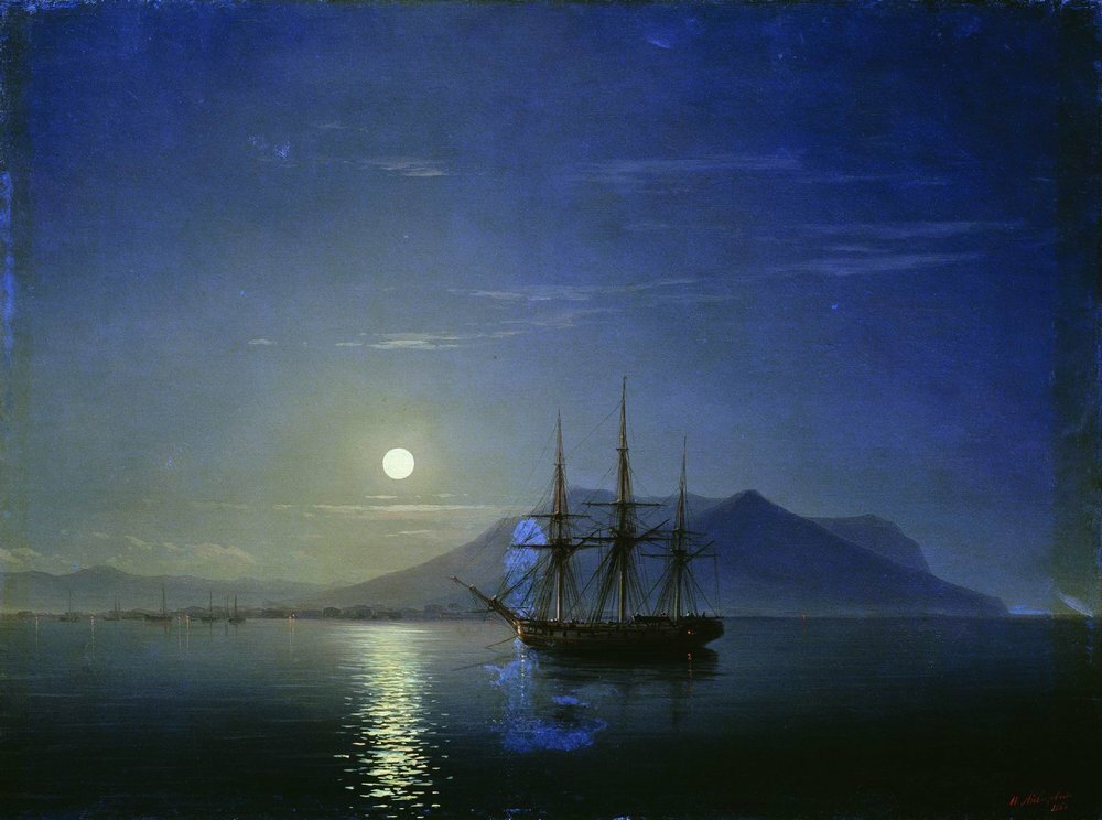 aivazovski_art's tweet photo. Sailing off the coast of the Crimea in the moonlit night, 1858 #aivazovsky #romanticism https://t.co/w5NwNaYdQi https://t.co/QoyO9WlI49