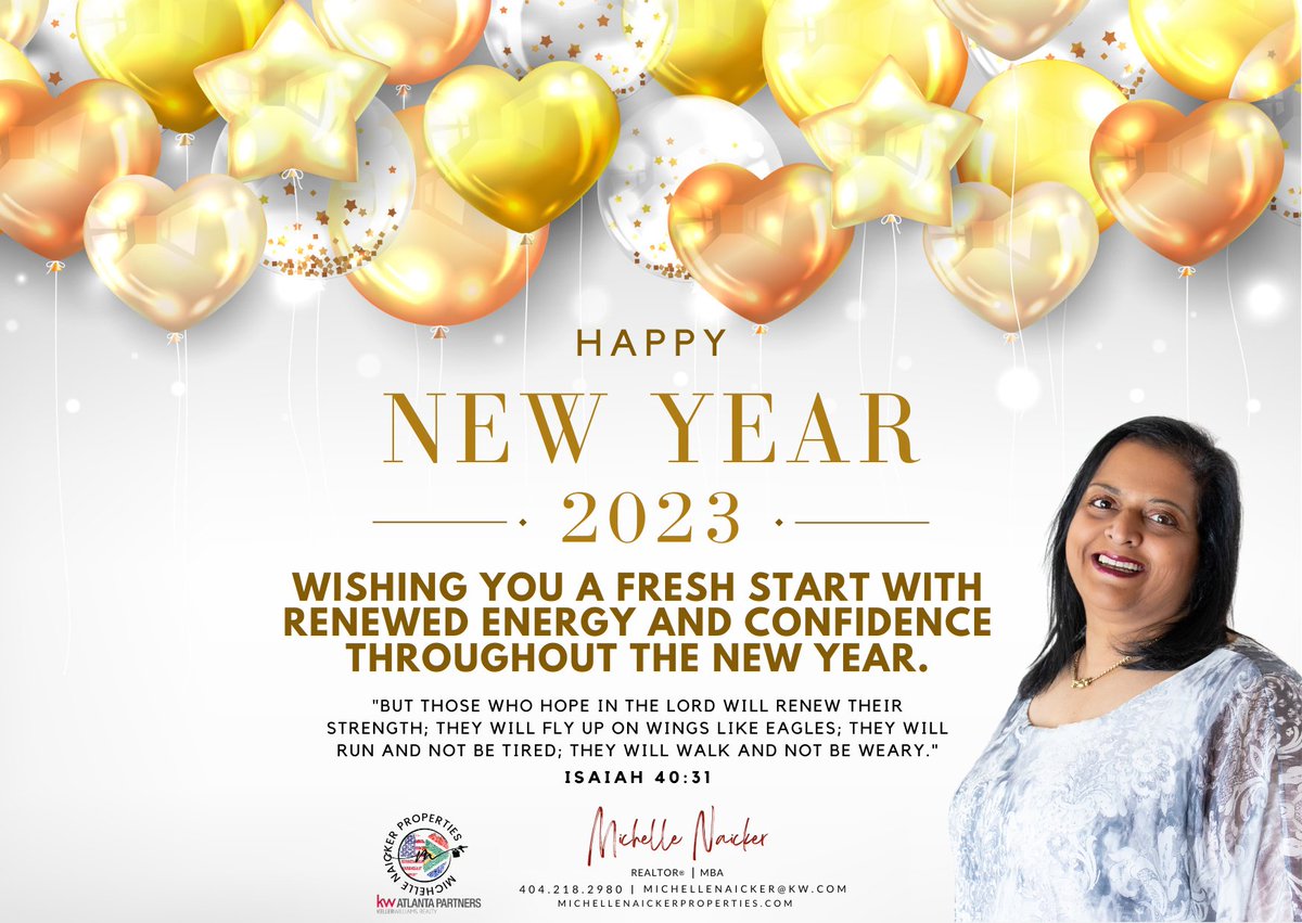 MichelleNaicker's tweet photo. Happy New Year! May the Lord guide us to great things this 2023. Have a great year ahead! 🥳

#MichelleNaickerProperties #YourFriendlyRealtor #AtlantaGeorgia #ReadyFor2023 #NewBeginnings #Hello2023 https://t.co/7Vic5ZsQPY