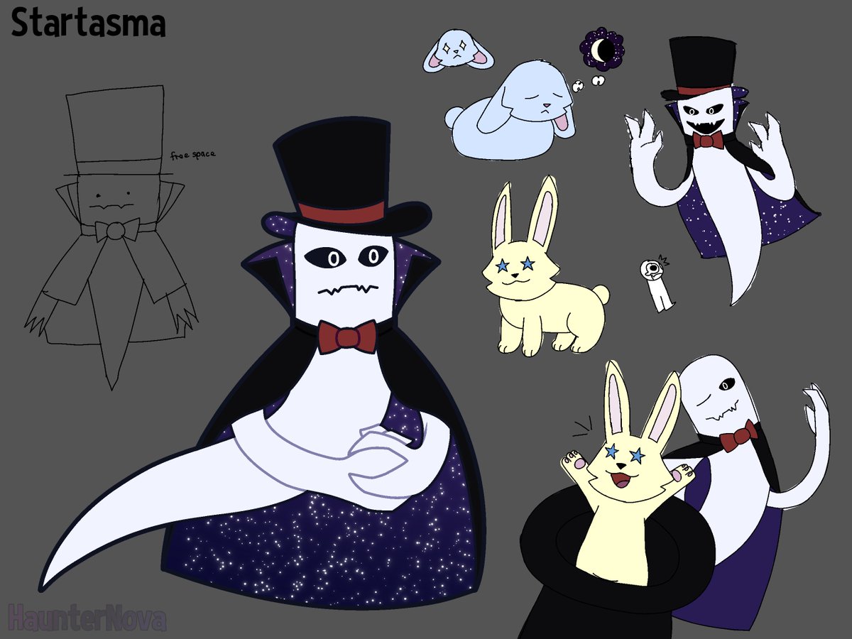 StaticSpooky's tweet photo. #art #digitalart #digital #procreate #procreateart #artdesign #characterdesign #ghost #magician #bunny https://t.co/3YhSwLwE5z